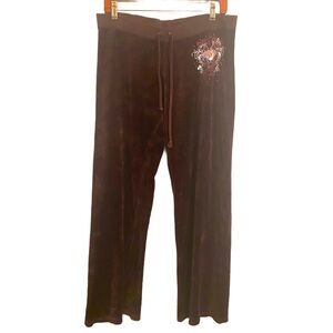 Juicy Couture Deep Burgundy Velour Sweatpants Size L
